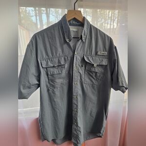 Columbia Men's Short-Sleeve Button-Down Shirt — Gray